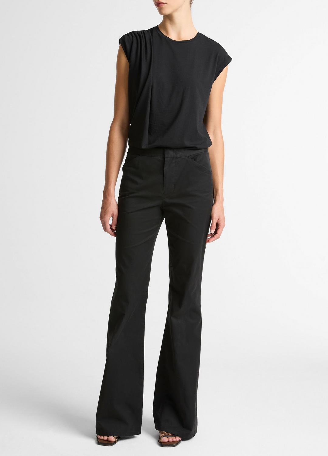 Pima Cotton-Blend Draped Relaxed Top in Tank Tops | Vince Online