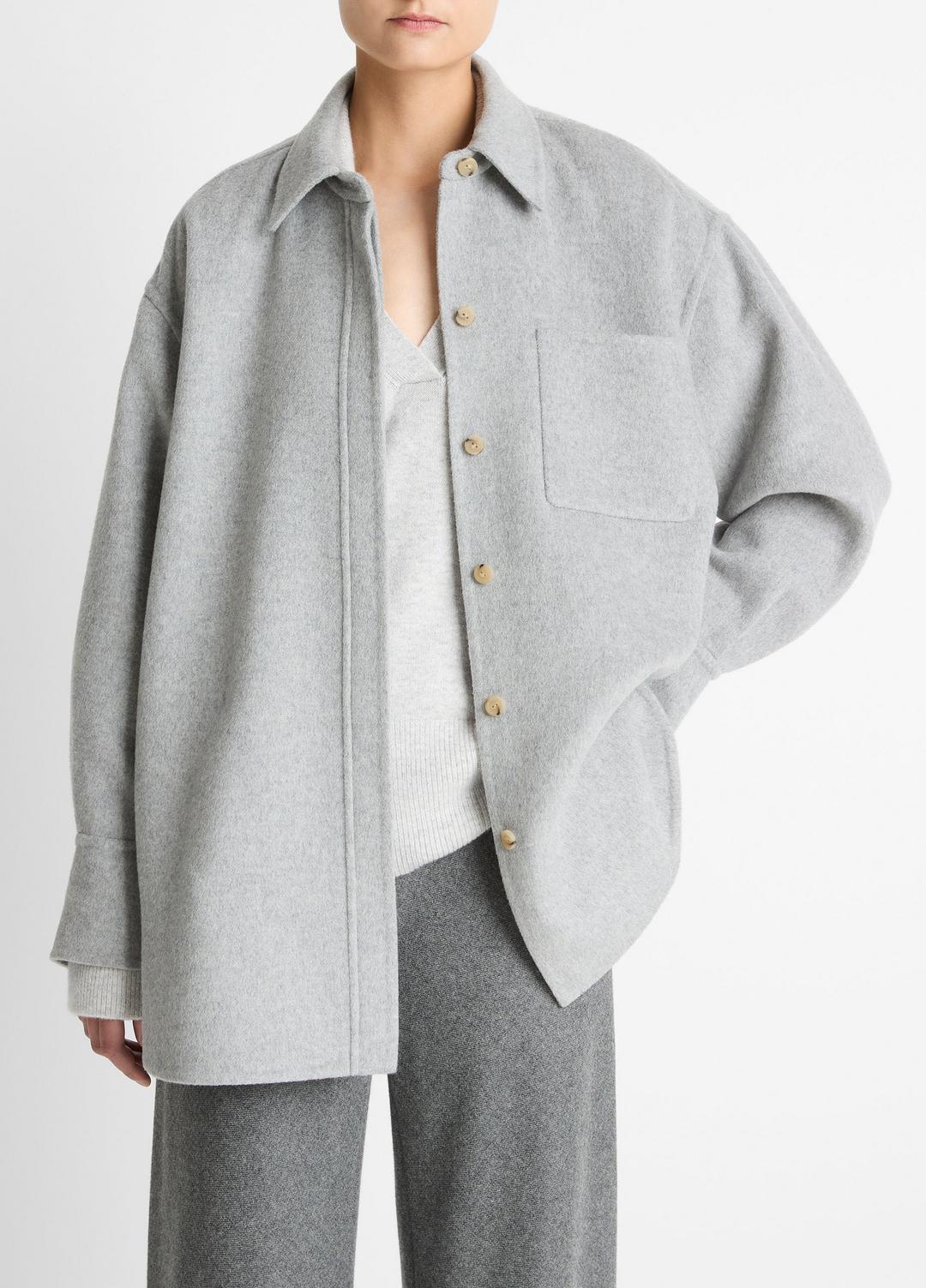 Double-Face Wool & Cashmere-Blend Shirt Jacket in Jackets | Vince for sale