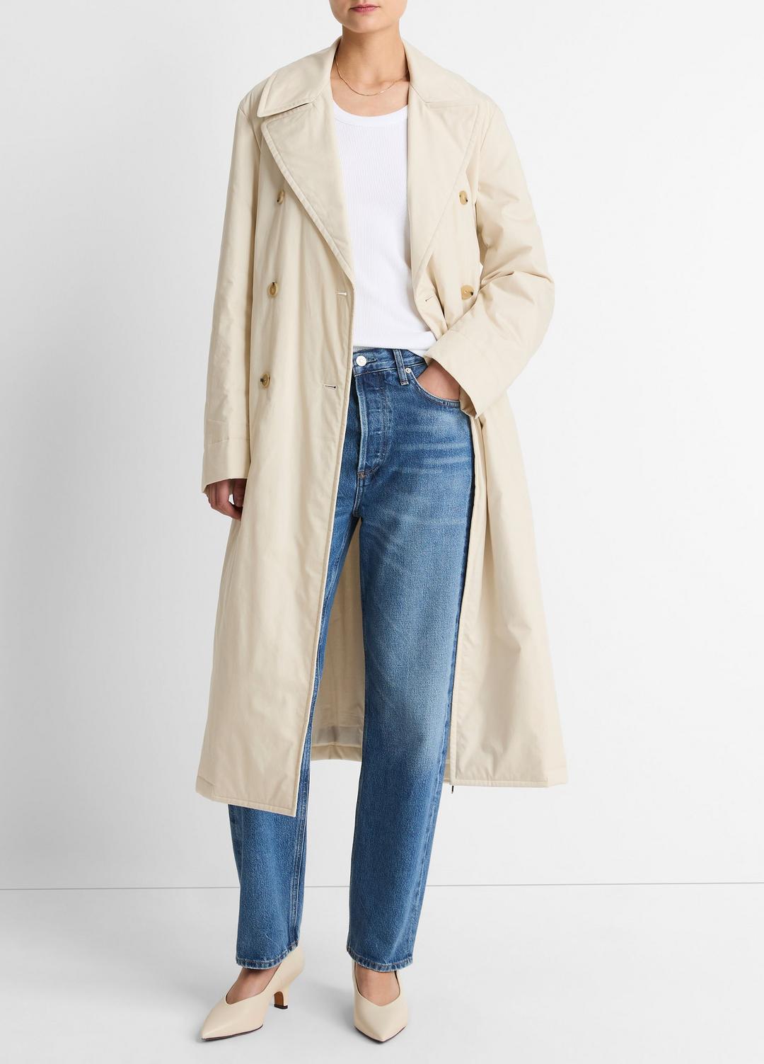 Padded Cotton Long Coat in Coats | Vince US