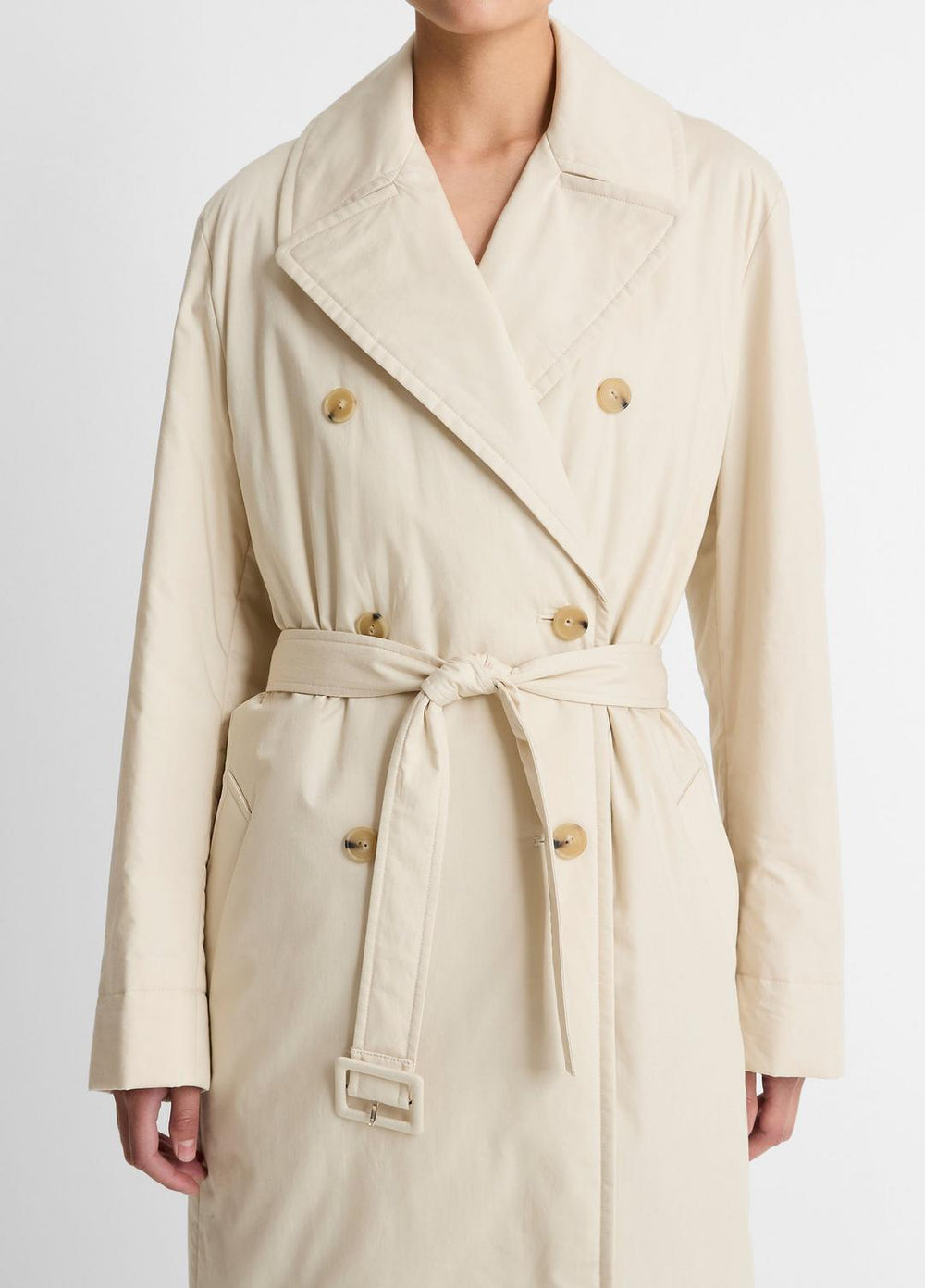 Padded Cotton Long Coat in Coats | Vince US