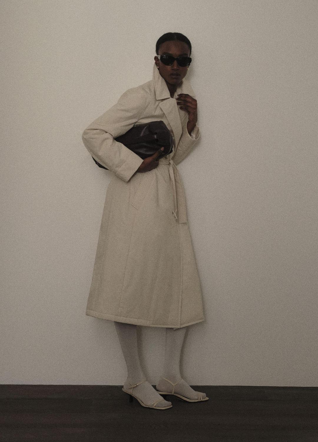 Padded Cotton Long Coat in Coats | Vince US