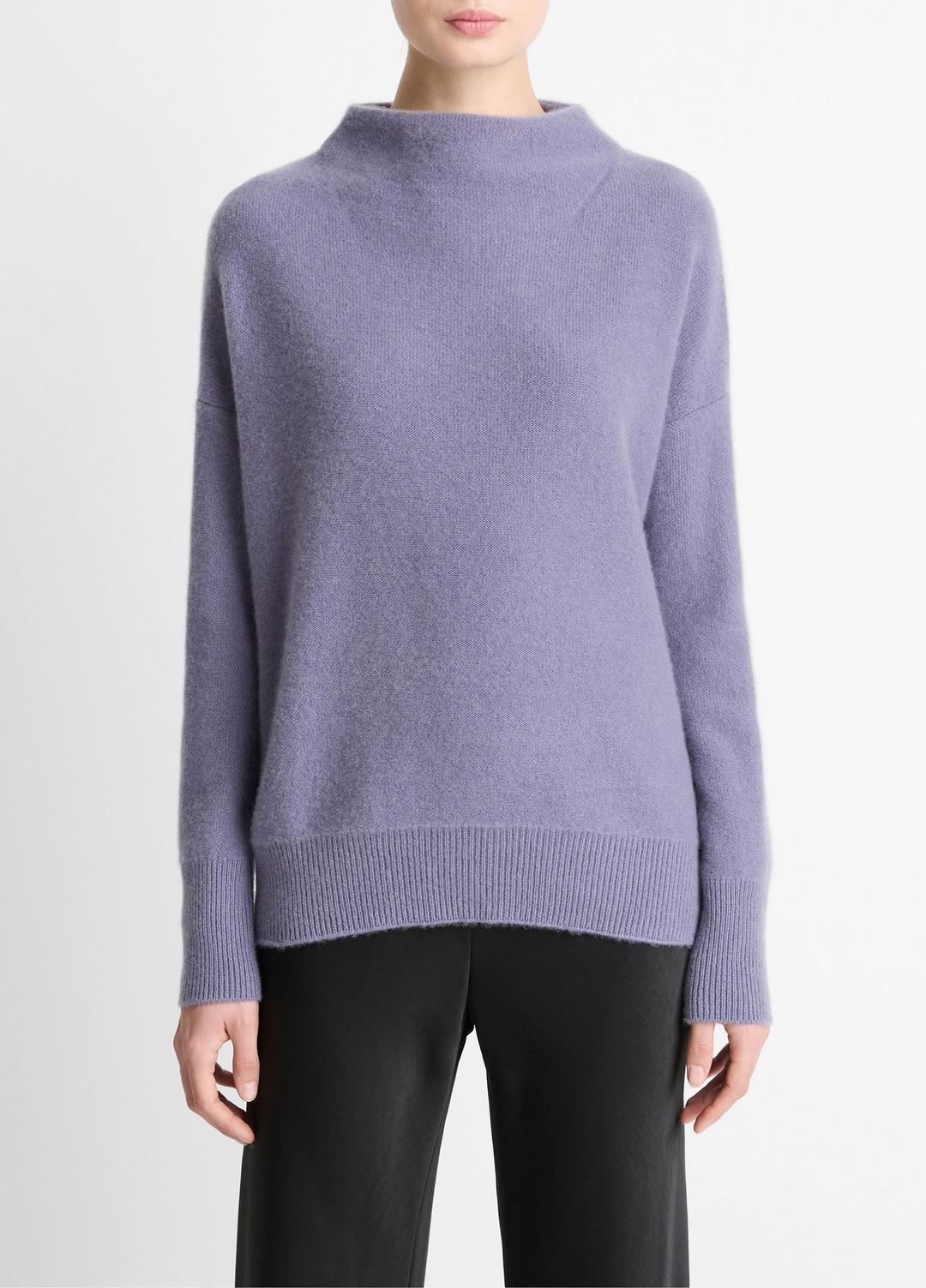Plush Cashmere Funnel-Neck Sweater in Turtleneck | Vince Online