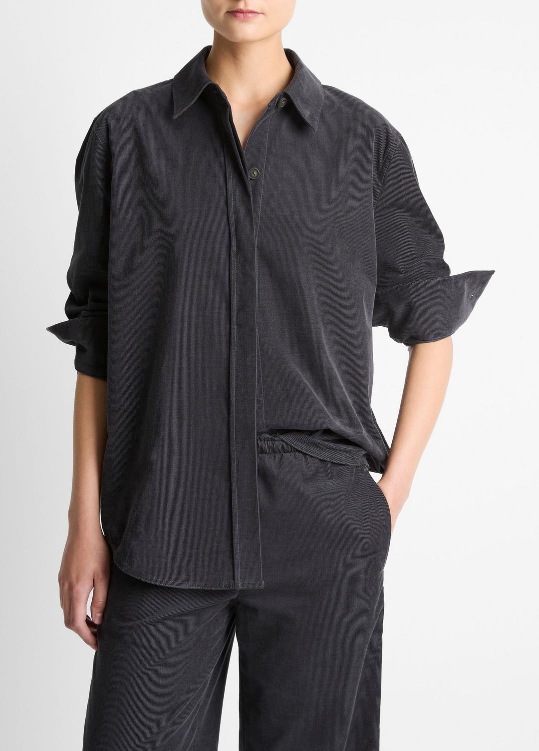 Cotton Corduroy Oversized Shirt in Long Sleeve | Vince discount