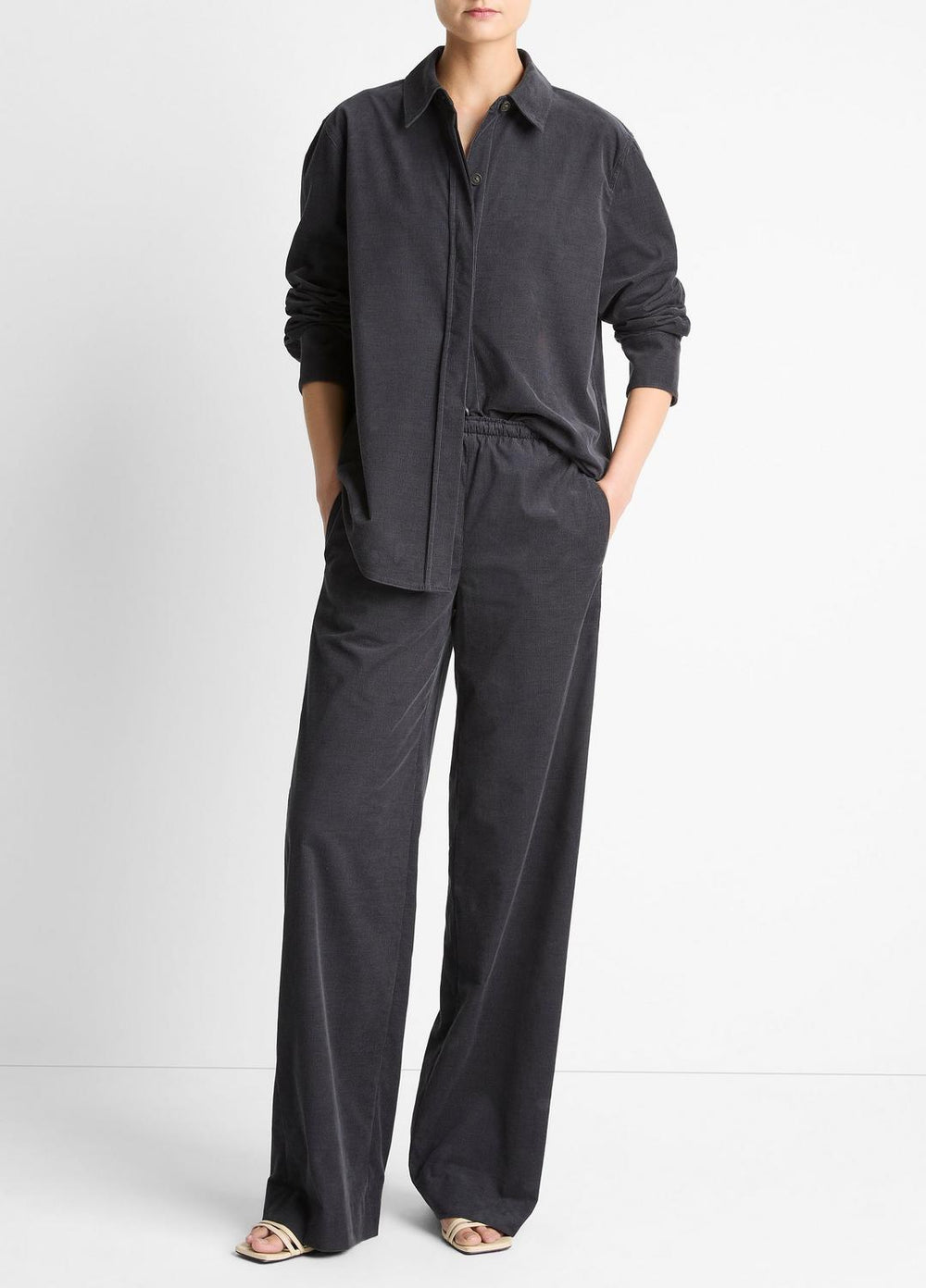 Cotton Corduroy Oversized Shirt in Long Sleeve | Vince discount