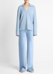 Wool & Cashmere-Blend Oversized Polo Sweater in V-Neck | Vince near me