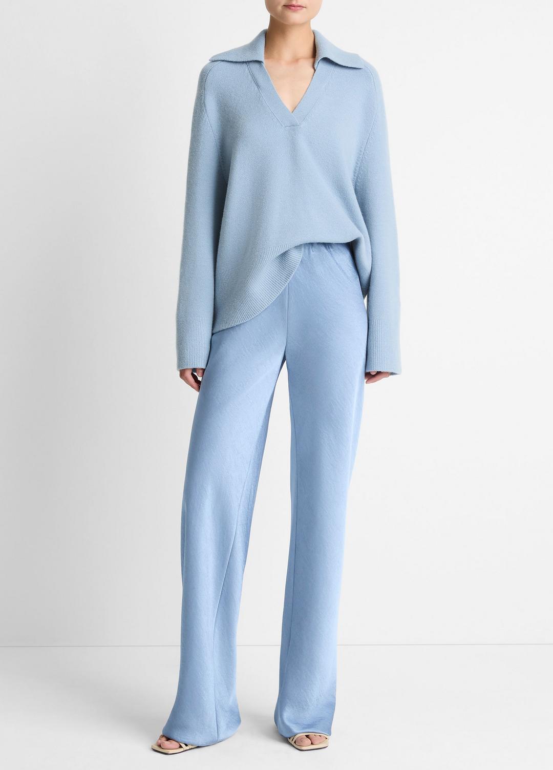 Colette High-Rise Fluid Satin Bias Pant in Trousers | Vince on sale