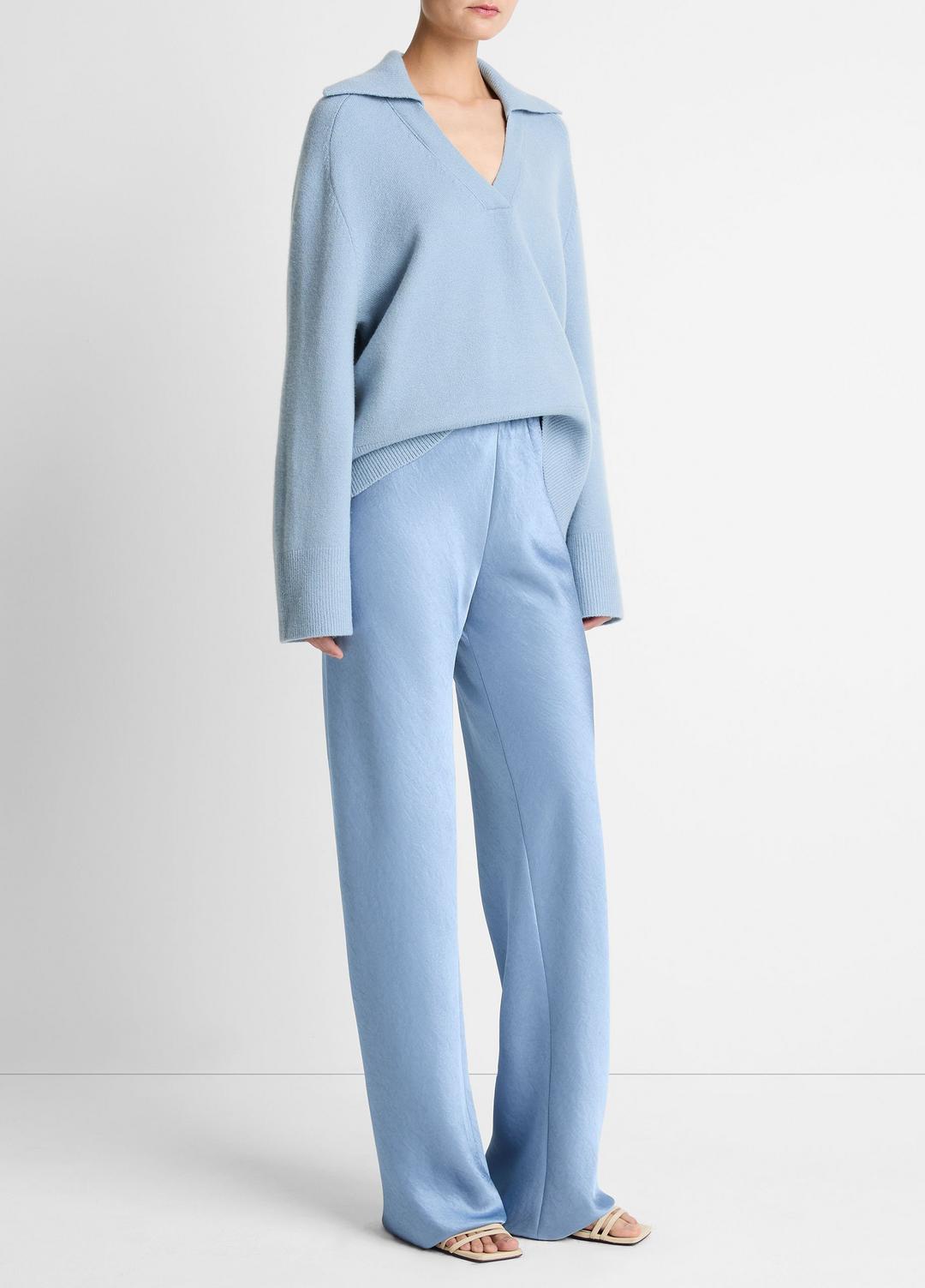 Colette High-Rise Fluid Satin Bias Pant in Trousers | Vince on sale