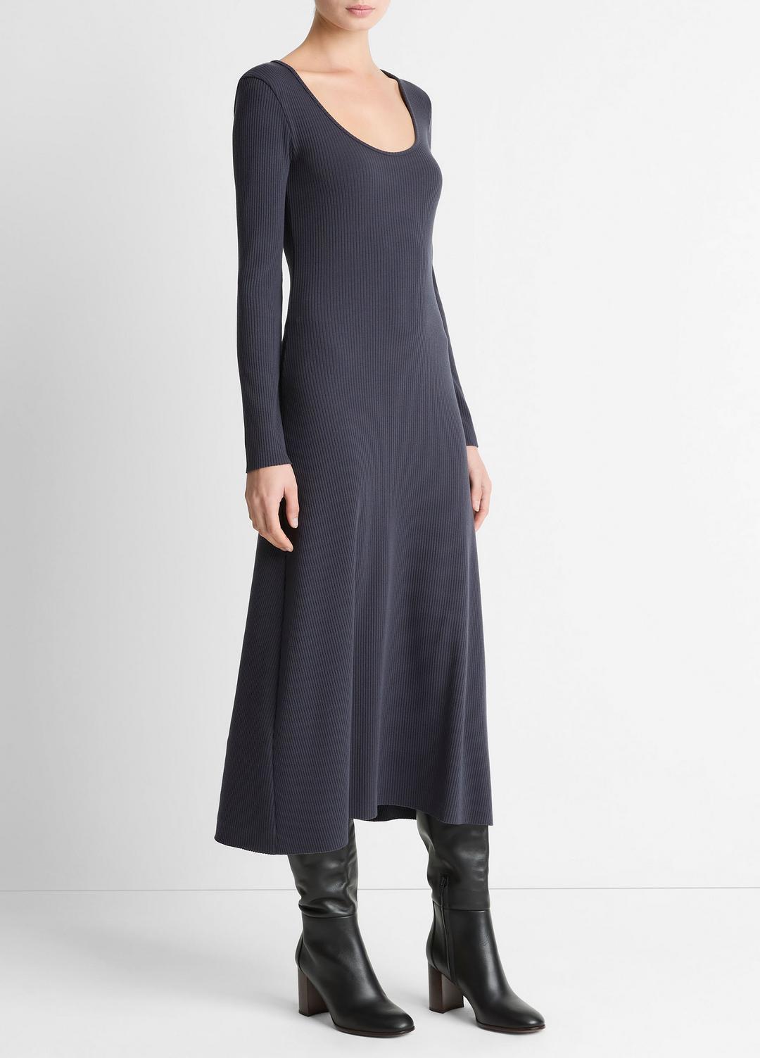 Ribbed Cotton-Blend Scoop-Neck Dress in Dresses | Vince near me