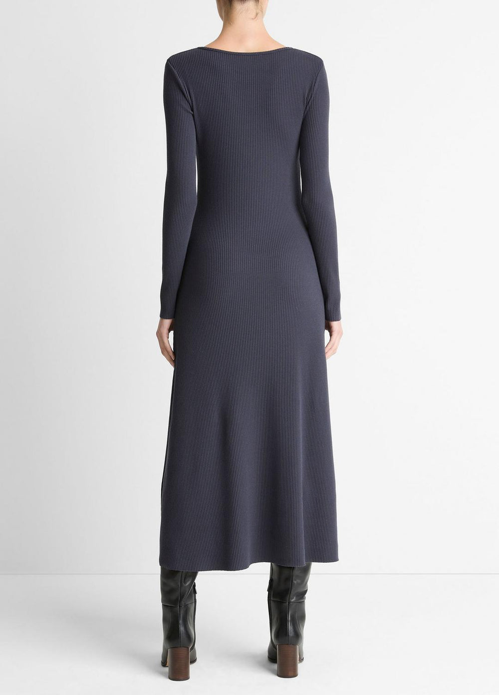 Ribbed Cotton-Blend Scoop-Neck Dress in Dresses | Vince near me