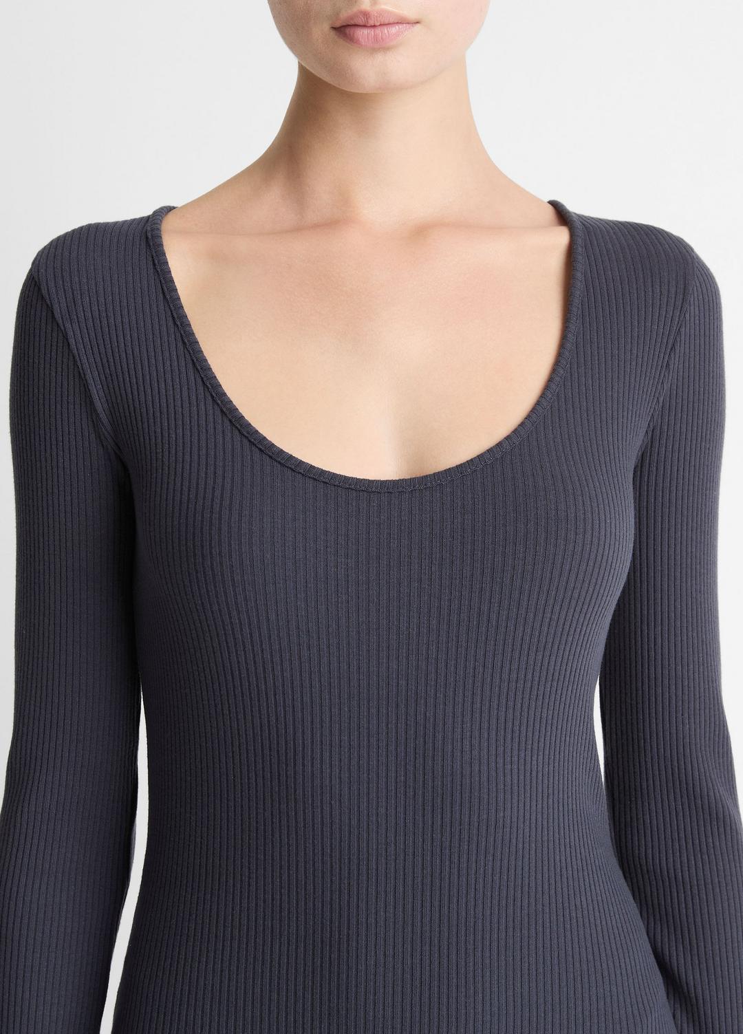 Ribbed Cotton-Blend Scoop-Neck Dress in Dresses | Vince near me