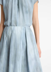 Washed Ombré Cotton Pleated Knee Skirt in Skirts | Vince outlet