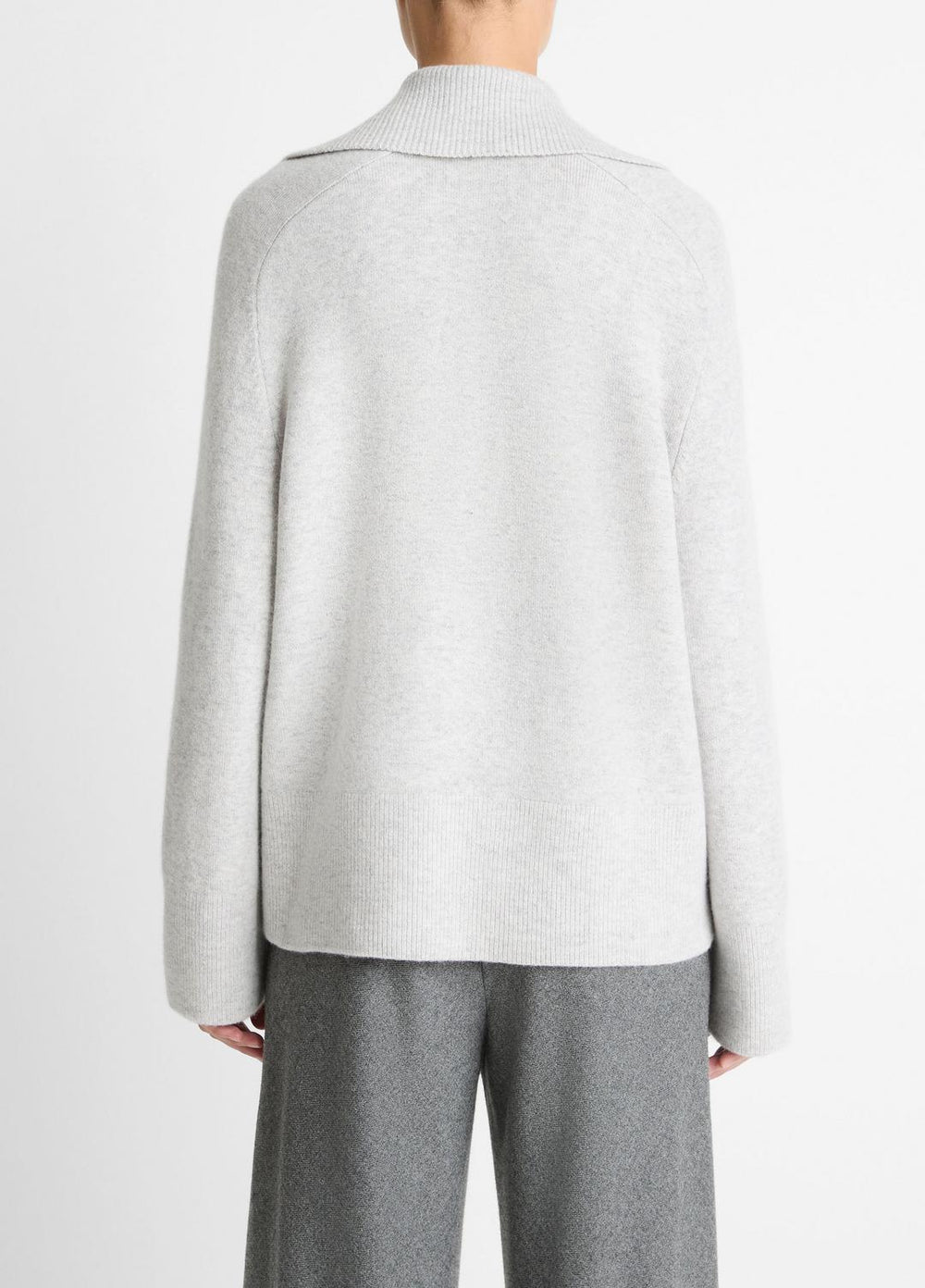 Wool & Cashmere-Blend Oversized Polo Sweater in V-Neck | Vince for sale