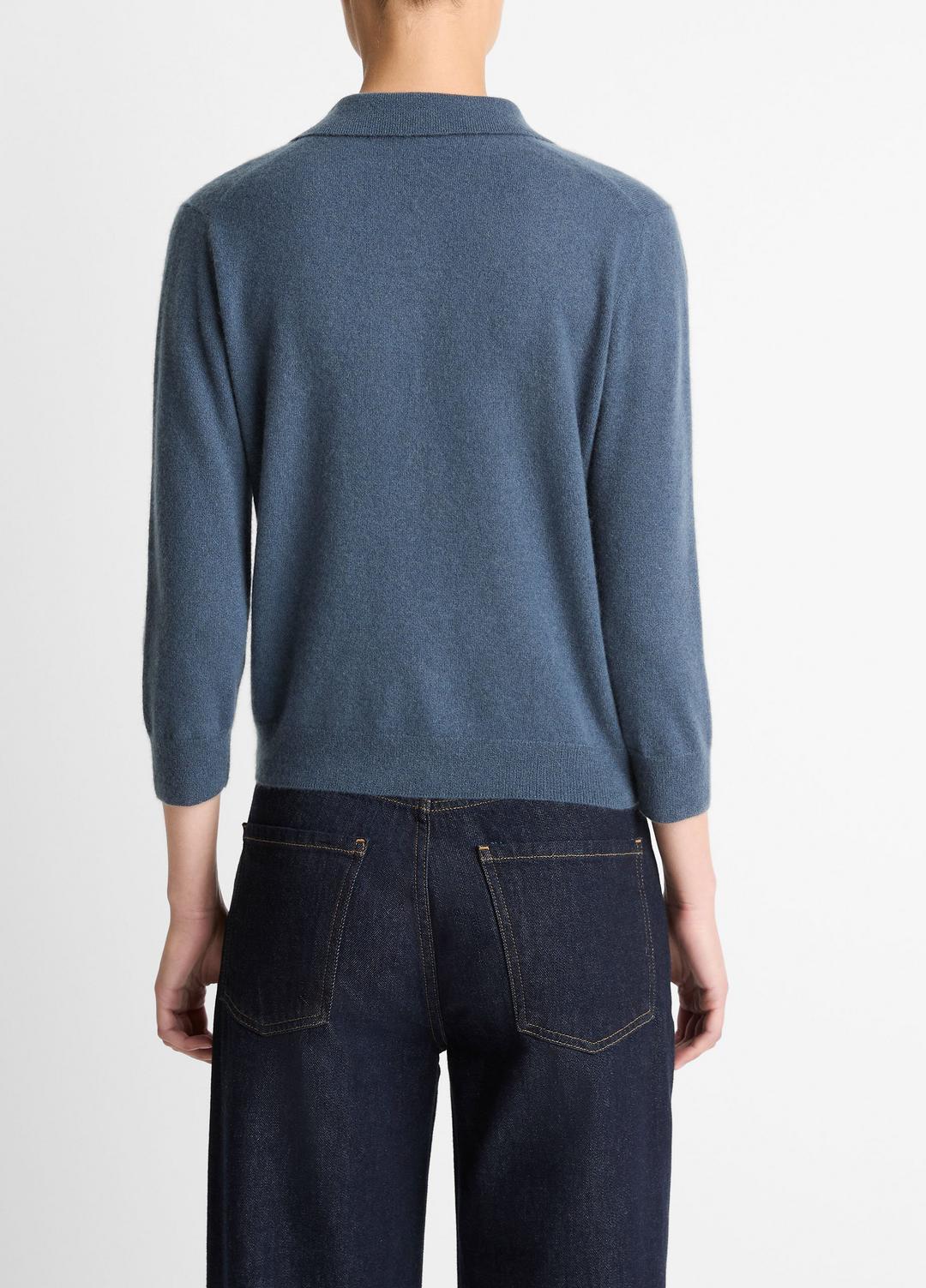 Cashmere-Silk Polo Sweater in Cashmere | Vince on sale