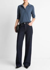 Cashmere-Silk Polo Sweater in Cashmere | Vince on sale