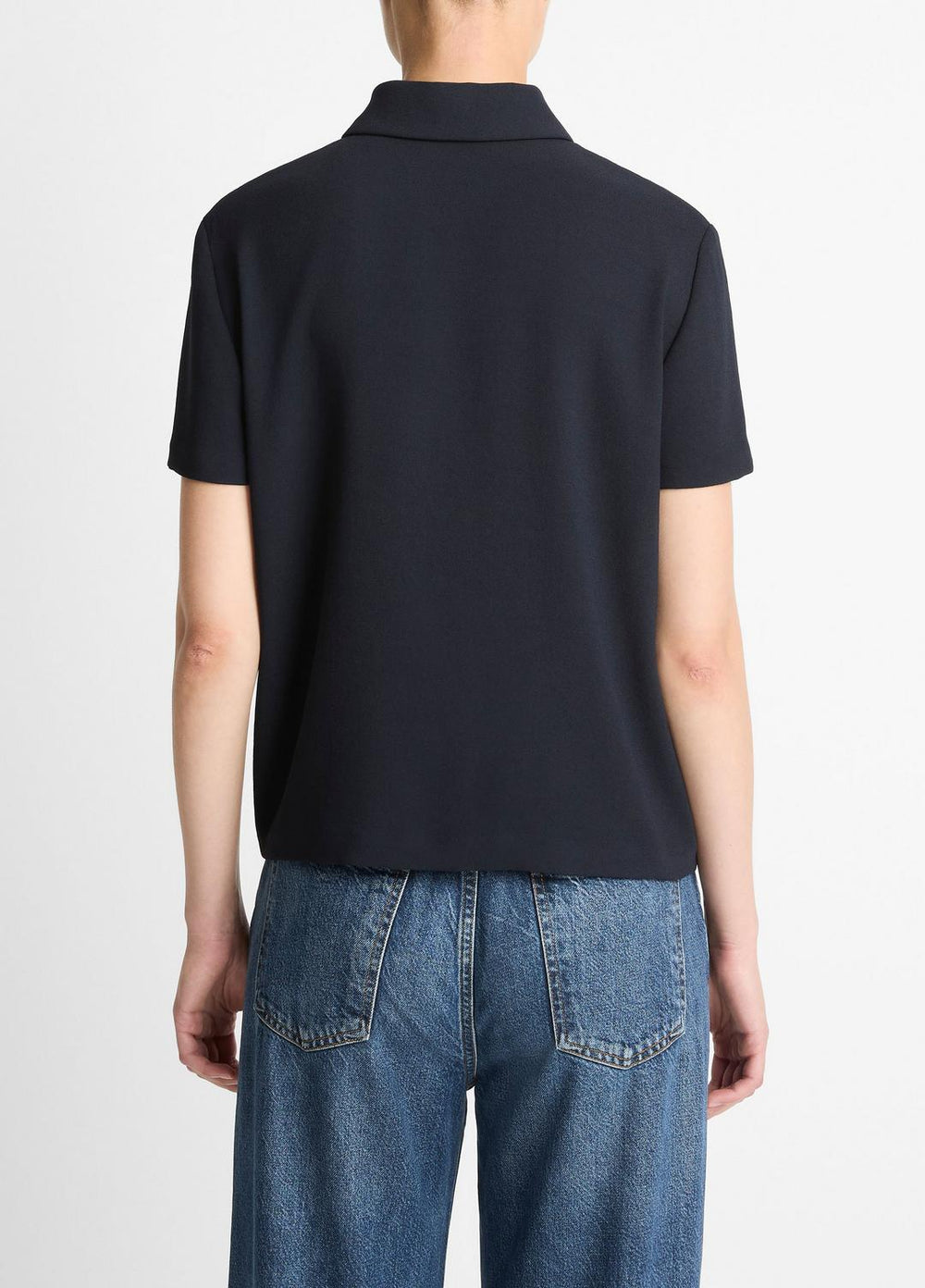 Crepe Polo Shirt in Short Sleeve | Vince Online