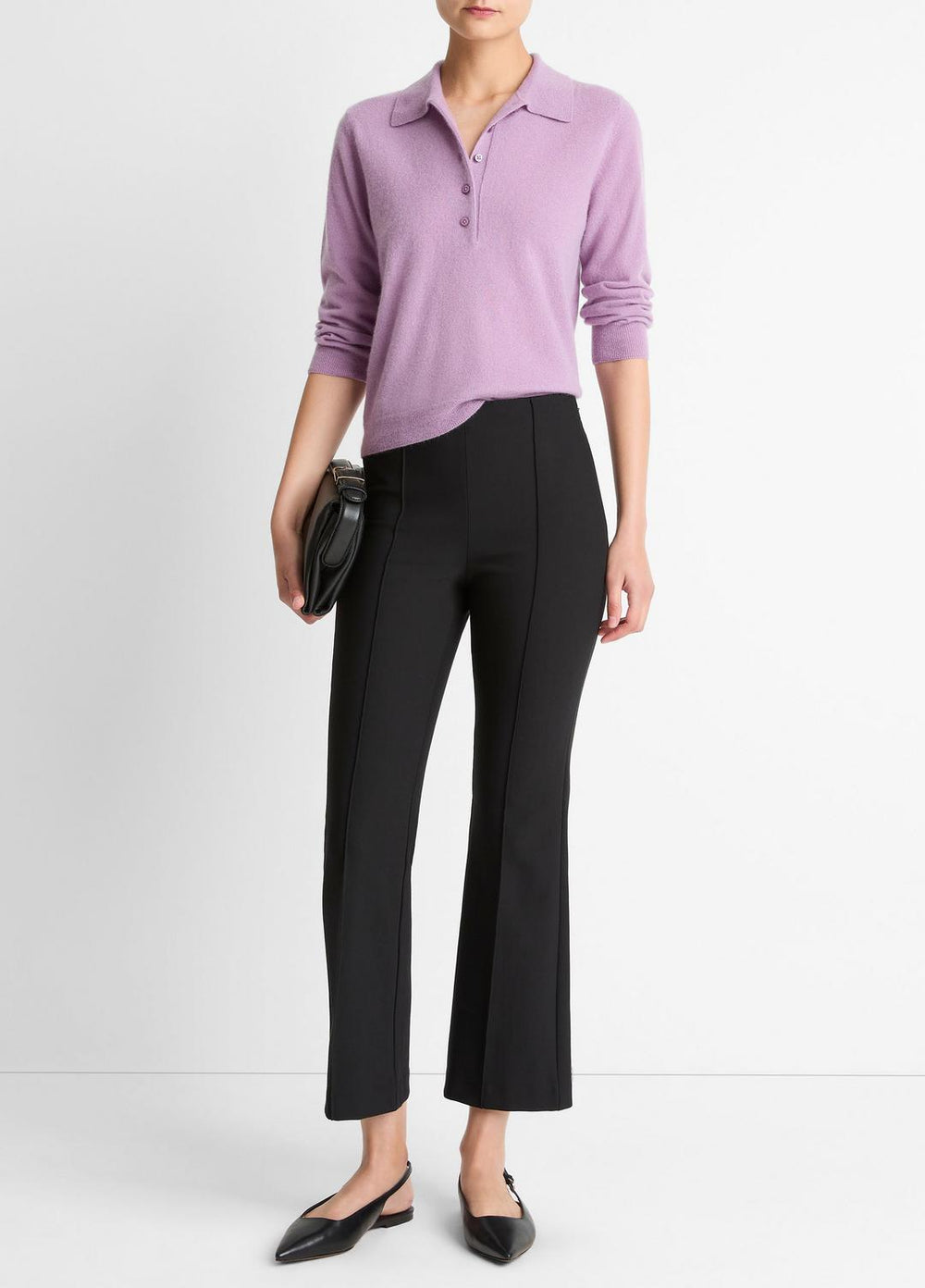Cashmere-Silk Polo Sweater in Cashmere | Vince discount