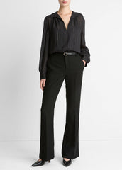 Metallic-Stripe Gathered Blouse in Long Sleeve | Vince near me