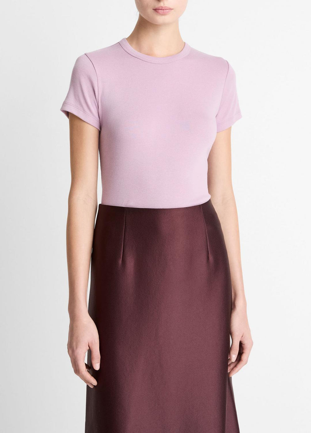 Pima Cotton-Blend '90s Shrunken T-Shirt in Short Sleeve | Vince outlet