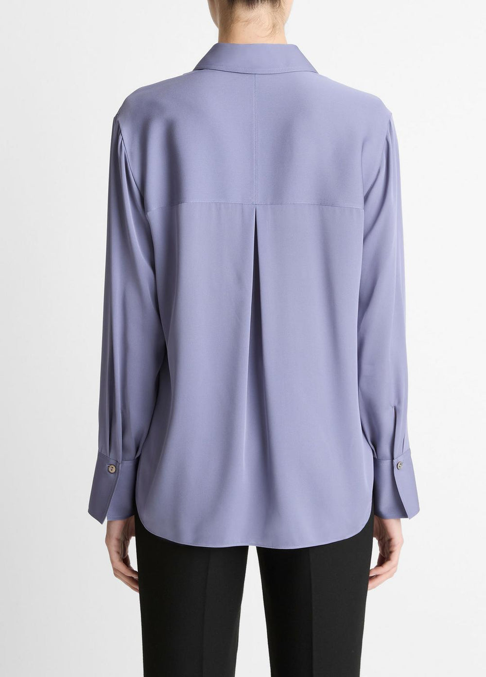 Stretch-Silk Button-Front Blouse in Long Sleeve | Vince for sale