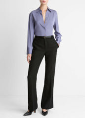 Stretch-Silk Button-Front Blouse in Long Sleeve | Vince for sale