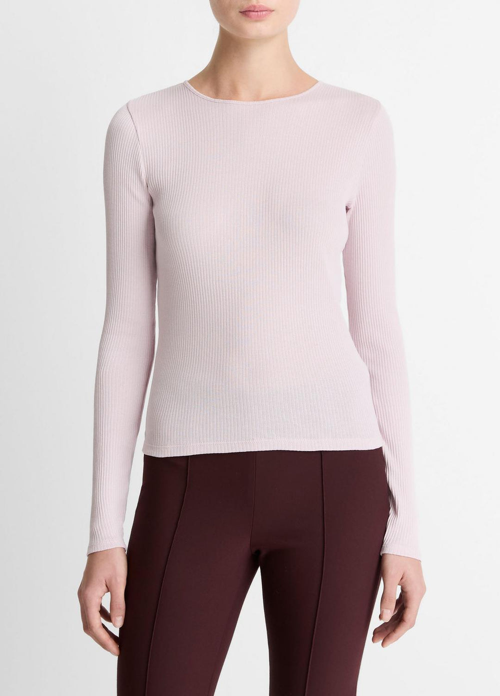 Ribbed Pima Cotton Long-Sleeve T-Shirt in Long Sleeve | Vince discount