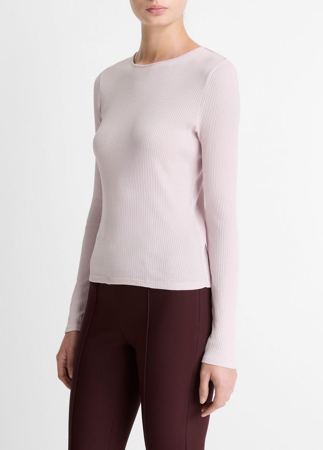 Ribbed Pima Cotton Long-Sleeve T-Shirt in Long Sleeve | Vince discount