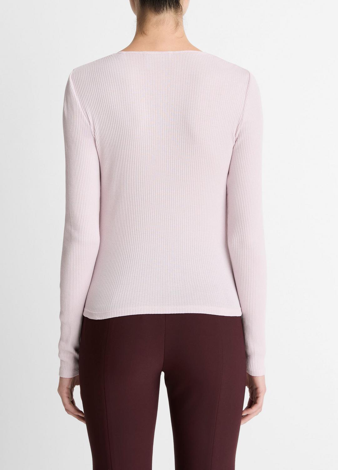 Ribbed Pima Cotton Long-Sleeve T-Shirt in Long Sleeve | Vince discount