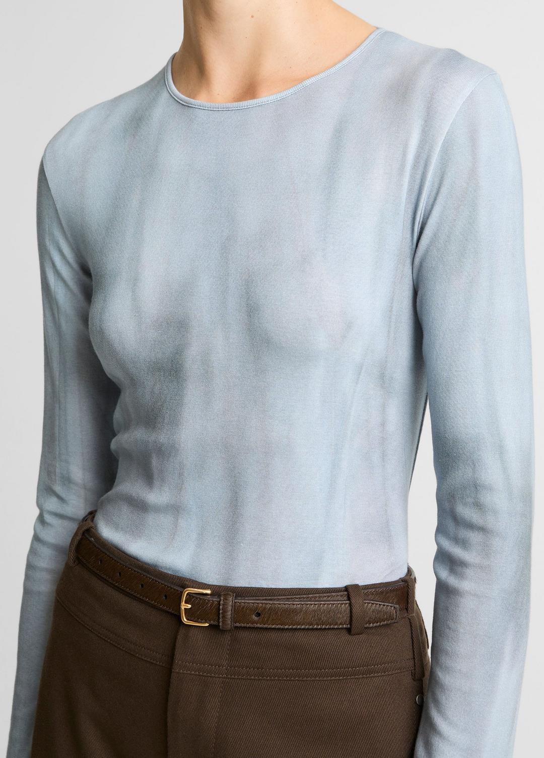 Washed Ombré Pima Cotton-Blend Long-Sleeve T-Shirt in Long Sleeve | Vince outlet