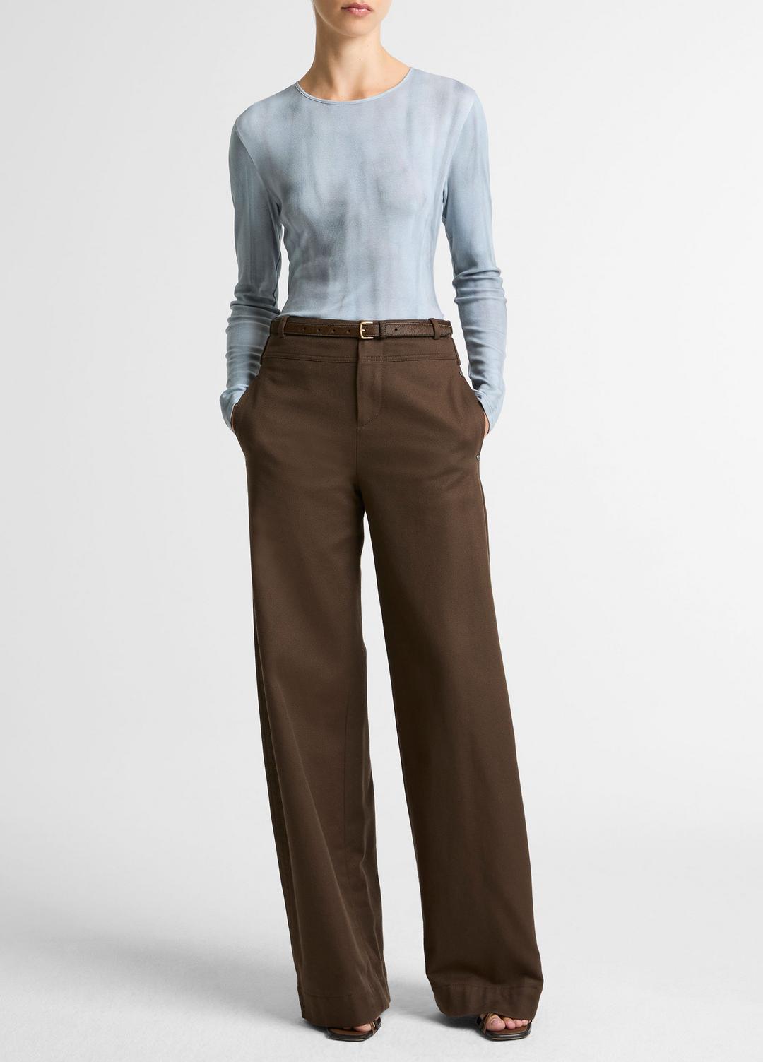 Washed Ombré Pima Cotton-Blend Long-Sleeve T-Shirt in Long Sleeve | Vince outlet