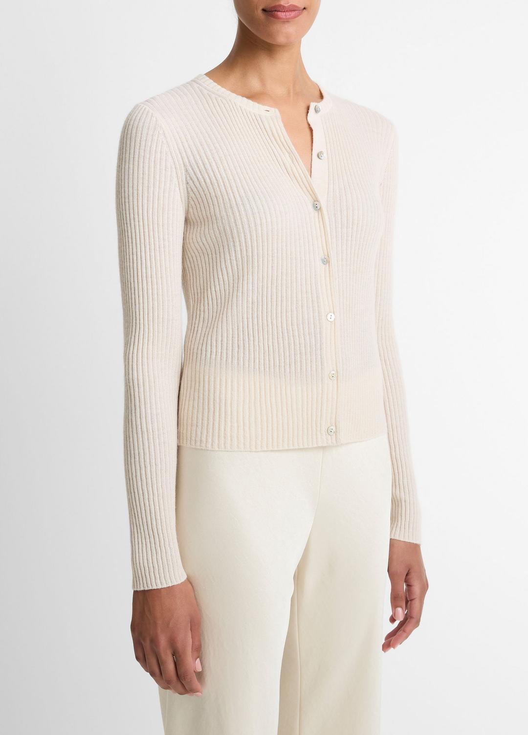 Ribbed Cashmere-Silk Cardigan in Cardigans | Vince for sale