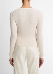 Ribbed Cashmere-Silk Cardigan in Cardigans | Vince for sale