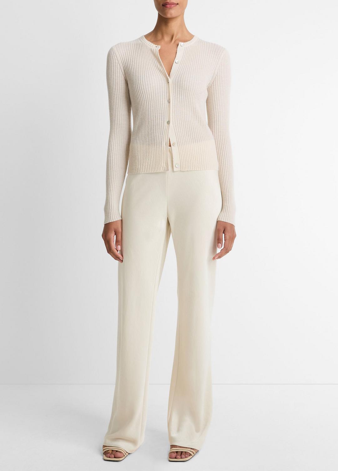 Ribbed Cashmere-Silk Cardigan in Cardigans | Vince for sale