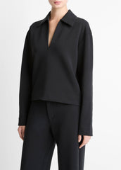Cotton-Blend Half-Zip Pullover in Long Sleeve | Vince Online