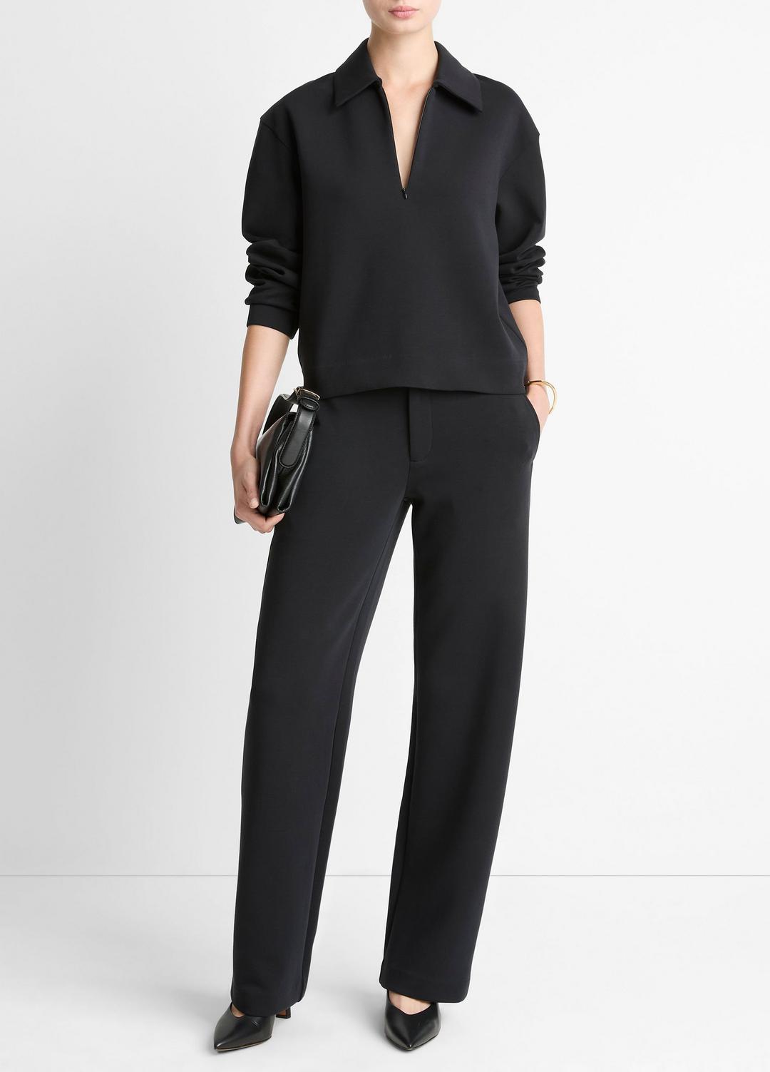 Cotton-Blend Half-Zip Pullover in Long Sleeve | Vince Online