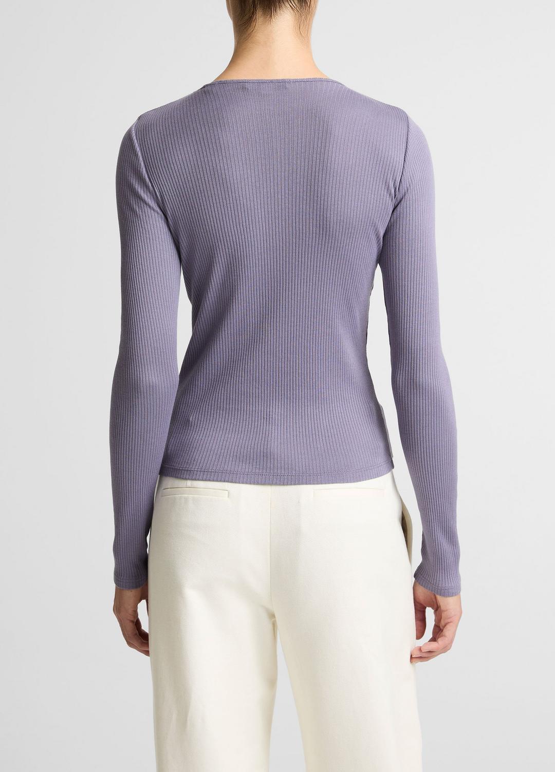 Ribbed Pima Cotton Long-Sleeve T-Shirt in Long Sleeve | Vince near me