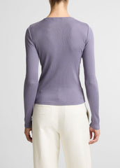Ribbed Pima Cotton Long-Sleeve T-Shirt in Long Sleeve | Vince near me