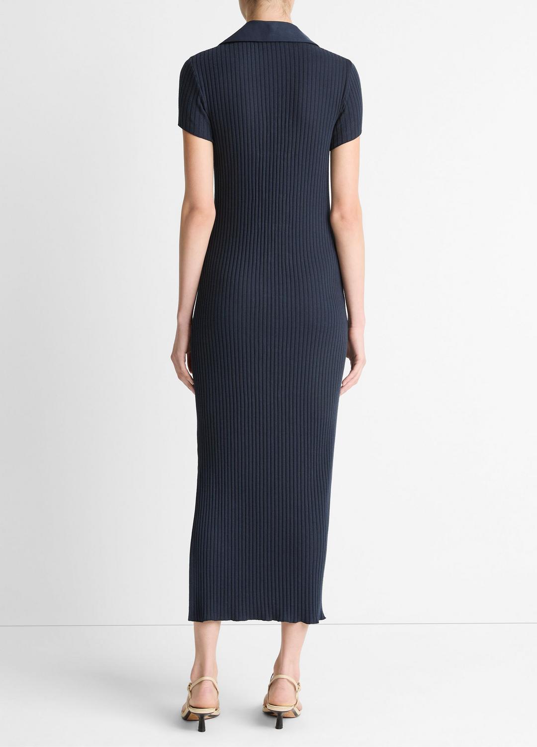 Ribbed Cotton-Blend Polo Dress in Dresses | Vince sale