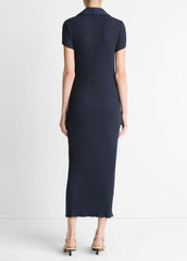 Ribbed Cotton-Blend Polo Dress in Dresses | Vince sale