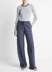 Tipped Heathered Pima Cotton-Blend Long-Sleeve T-Shirt in Long Sleeve | Vince on sale