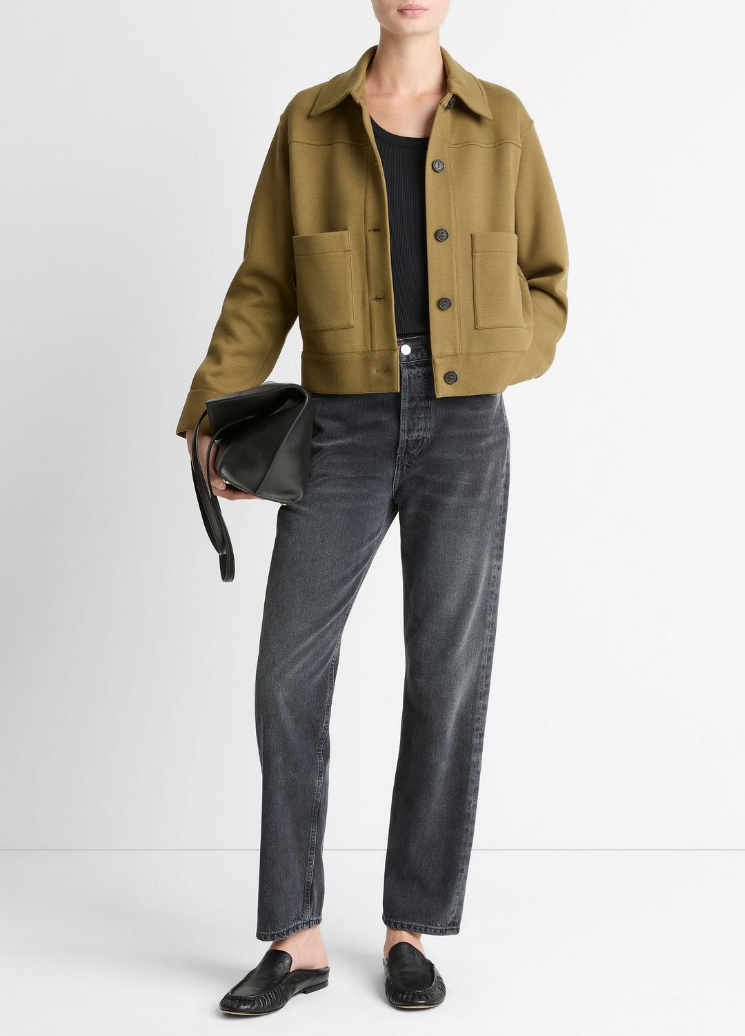 Double-Face Cropped Jacket in Jackets | Vince Online