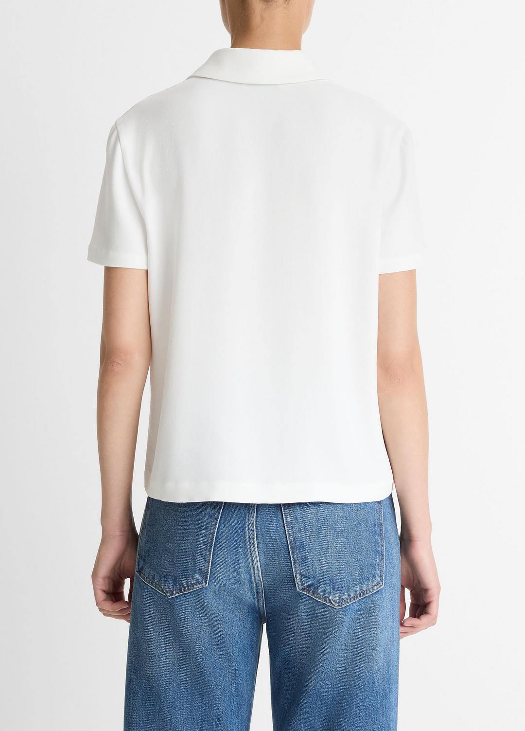 Crepe Polo Shirt in Short Sleeve | Vince discount