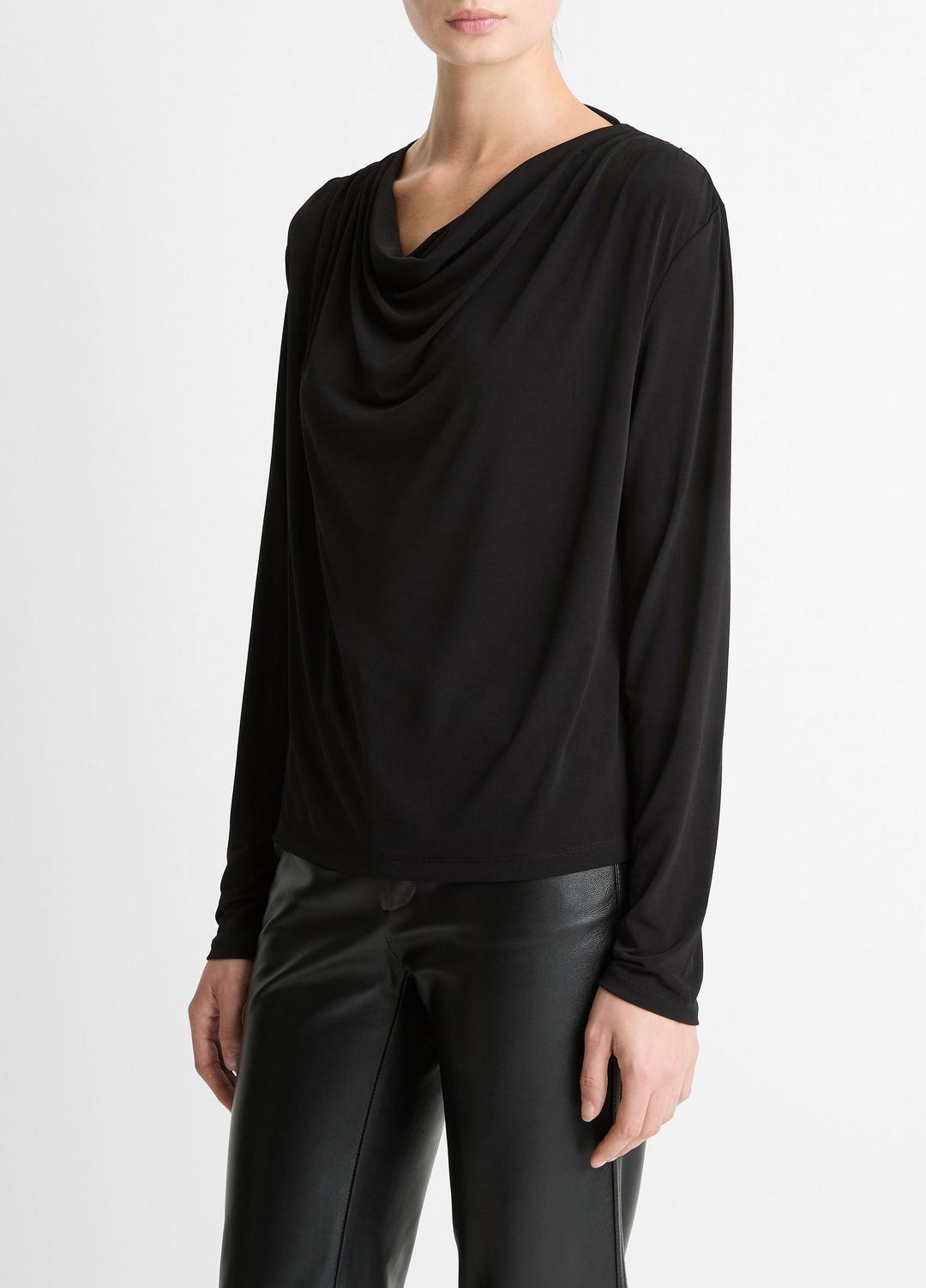 Matte Jersey Cowl-Neck Top in Long Sleeve | Vince near me