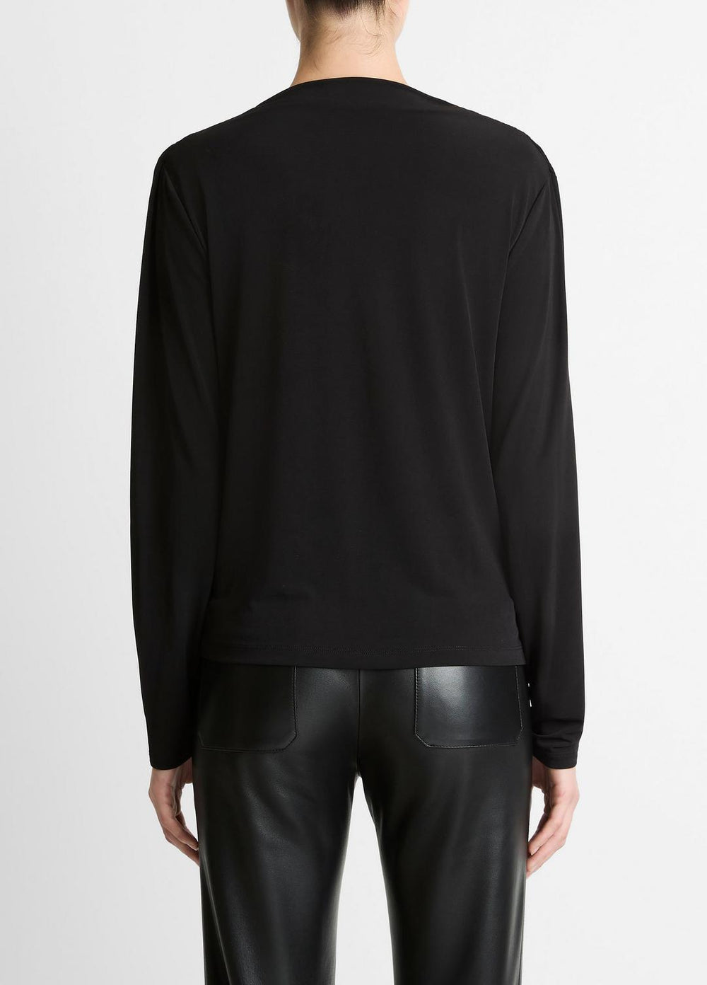 Matte Jersey Cowl-Neck Top in Long Sleeve | Vince near me