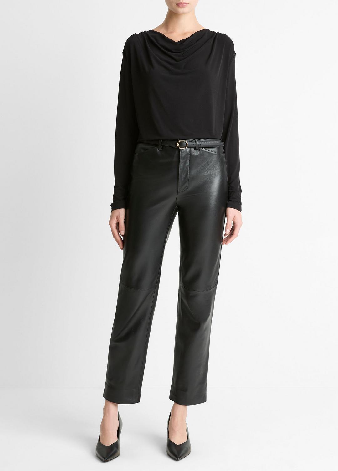 Matte Jersey Cowl-Neck Top in Long Sleeve | Vince near me