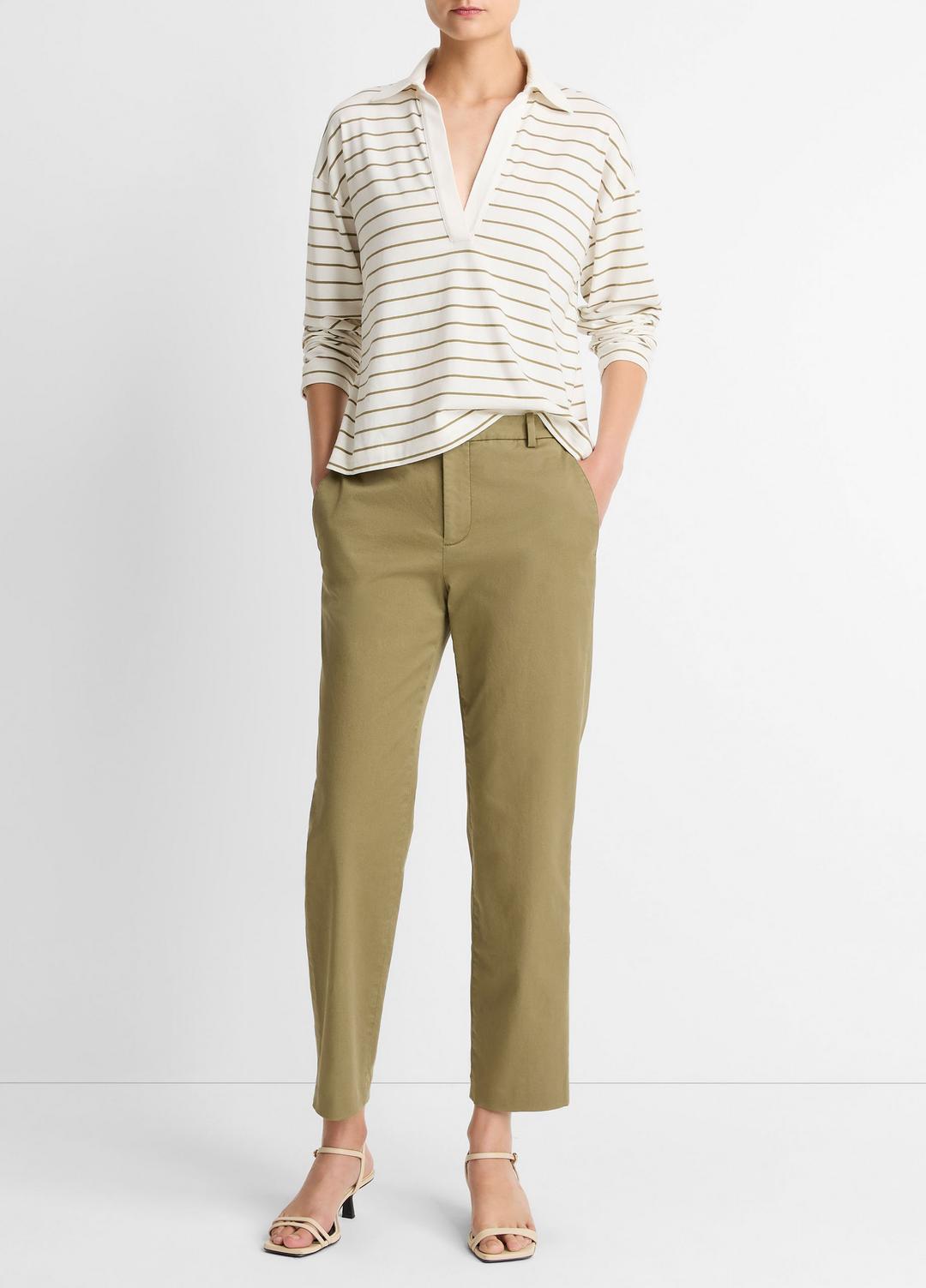Avery Mid-Rise Italian Stretch-Cotton Chino Pant in Trousers | Vince sale