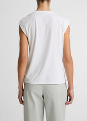 Pima Cotton-Blend Draped Relaxed Top in Tank Tops | Vince on sale