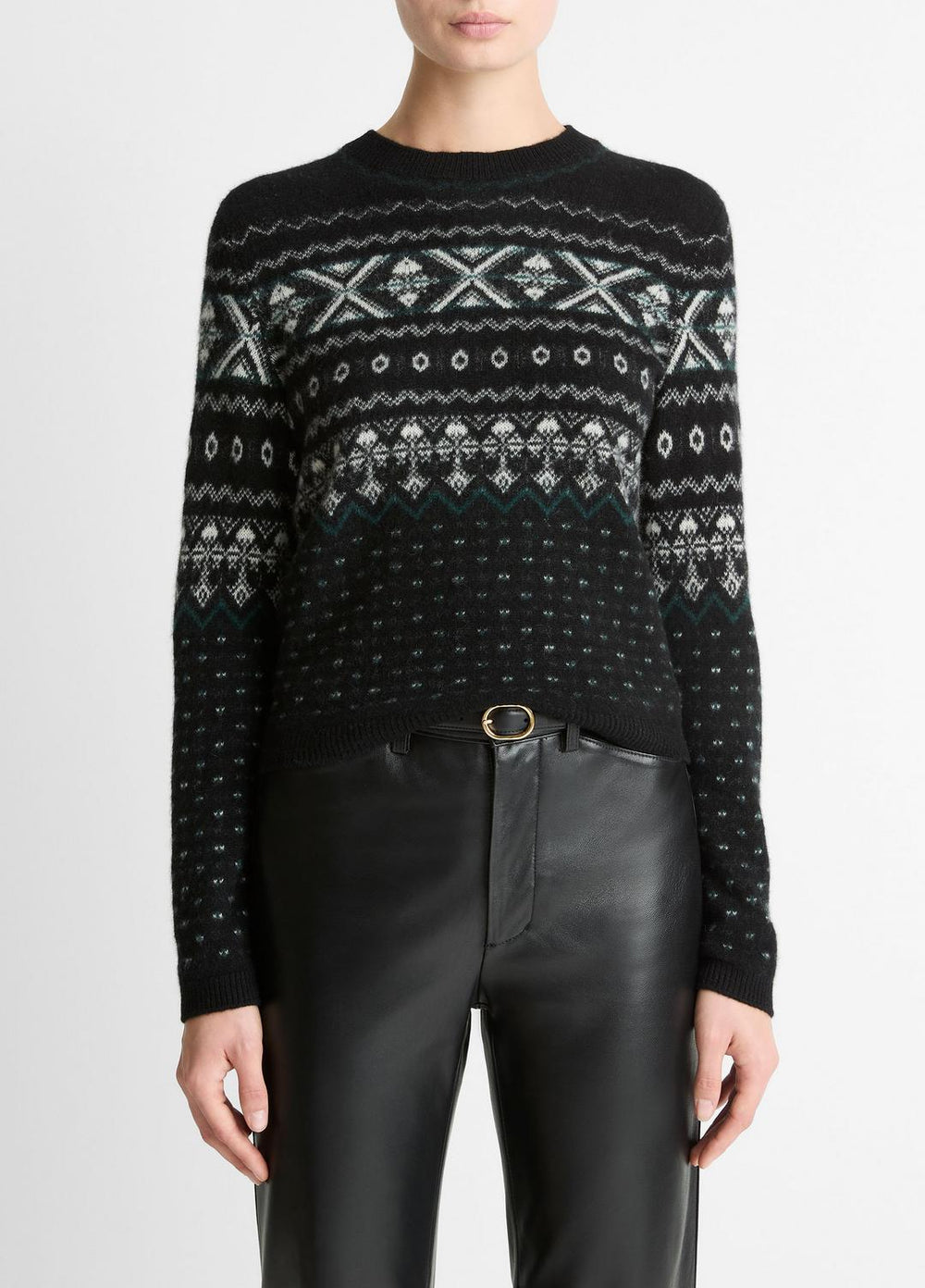 Fair Isle Plush Cashmere Sweater in Crew Neck | Vince near me