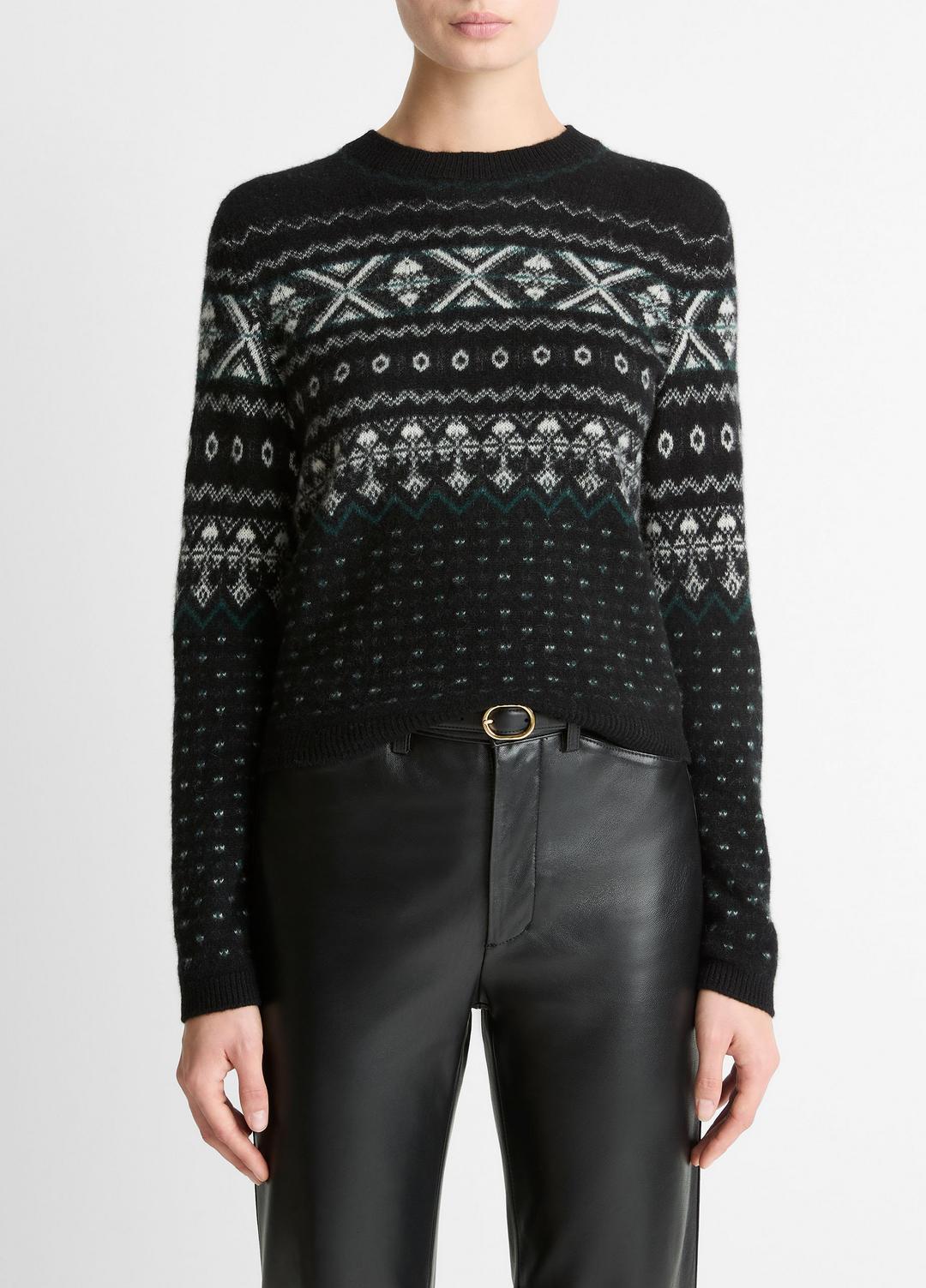 Fair Isle Plush Cashmere Sweater in Crew Neck | Vince near me