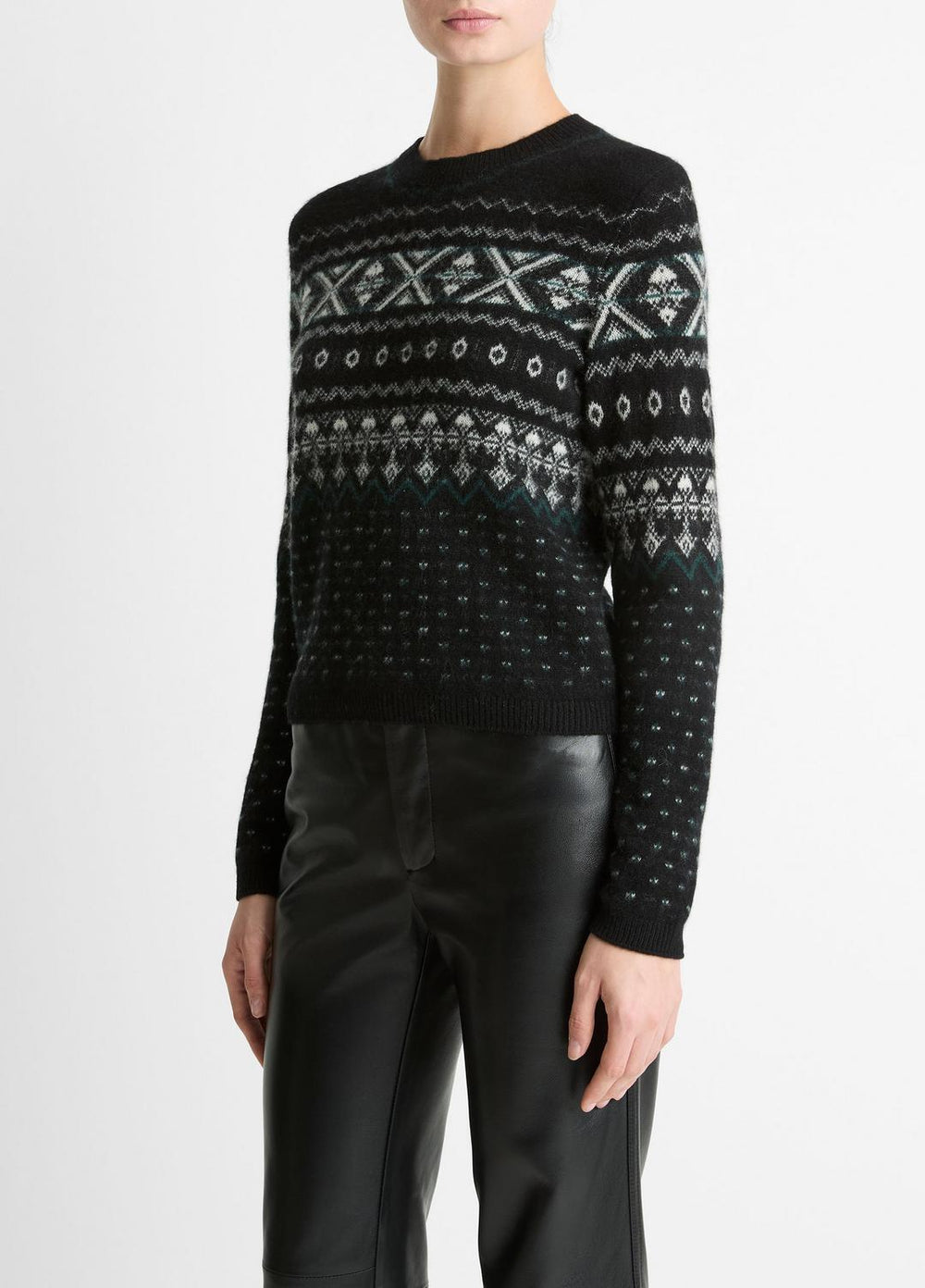 Fair Isle Plush Cashmere Sweater in Crew Neck | Vince near me