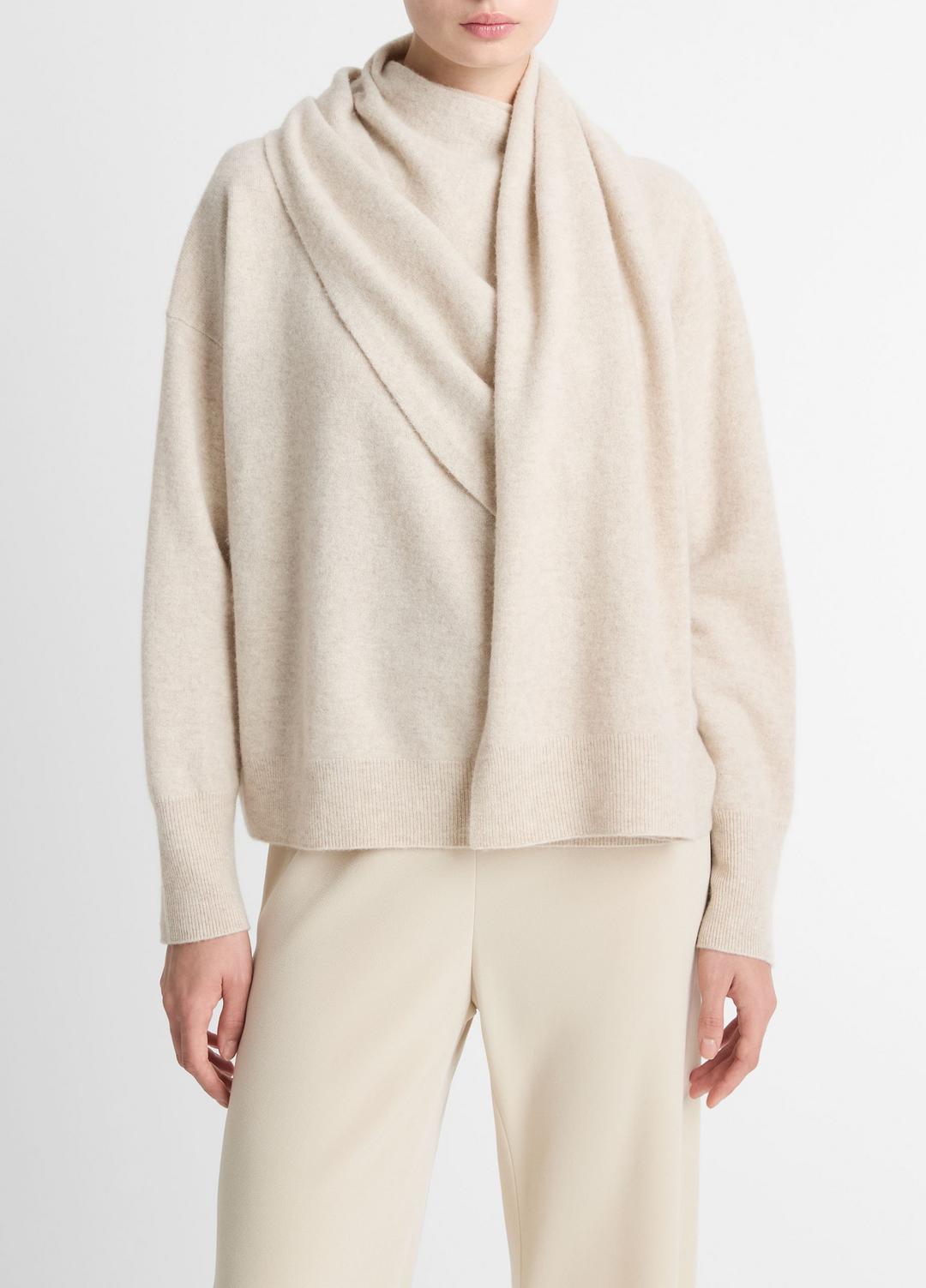 Draped-Shawl Wool-Cashmere Sweater in Turtleneck | Vince US